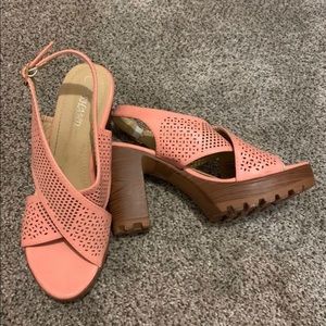 Light pink/ coral sandals 8.5 us